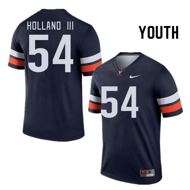 Youth #54 Joseph Holland III Virginia Cavaliers College Football Jerseys Stitched Sale-Navy - Click Image to Close